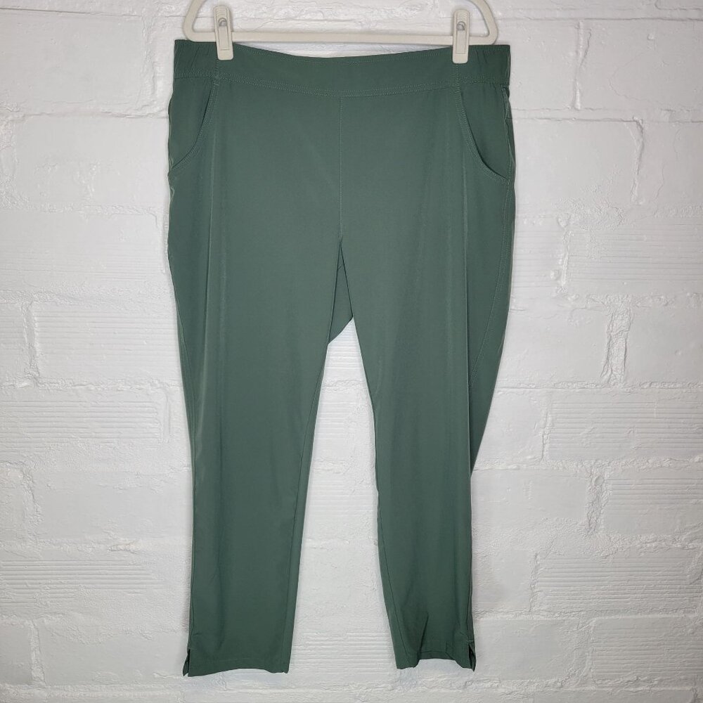 Eddie Bauer Women's XL Traveler Pants Pull On Lightweight Green